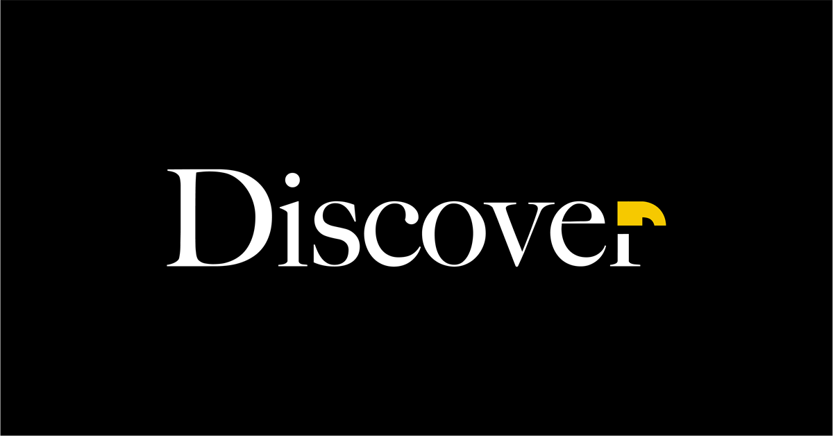 Discover Logo (Black background with the word 'Discover' in white text.