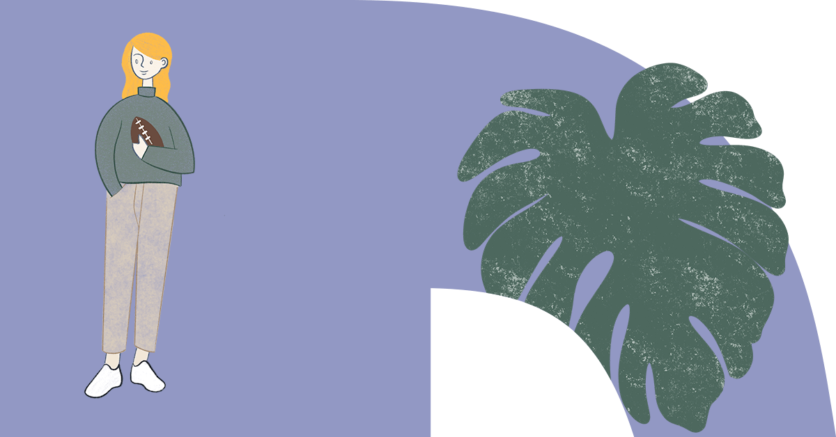 An illustrated monstera in the FXU logo
