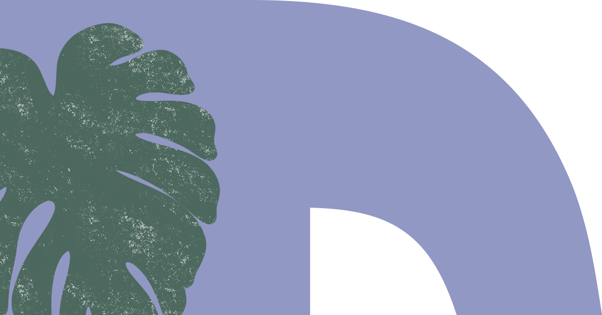 An illustrated monstera in the FXU logo