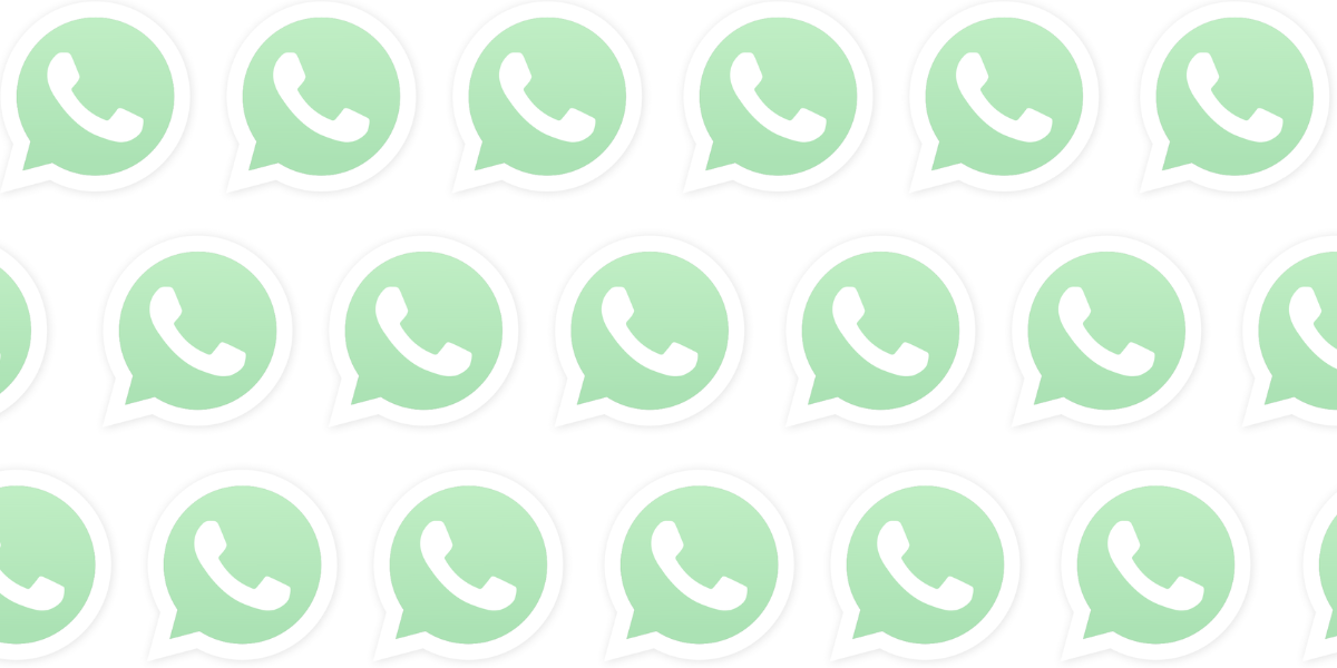 WhatsApp logo repeated over a white background.