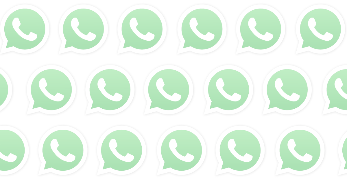 WhatsApp logo repeated over a white background.