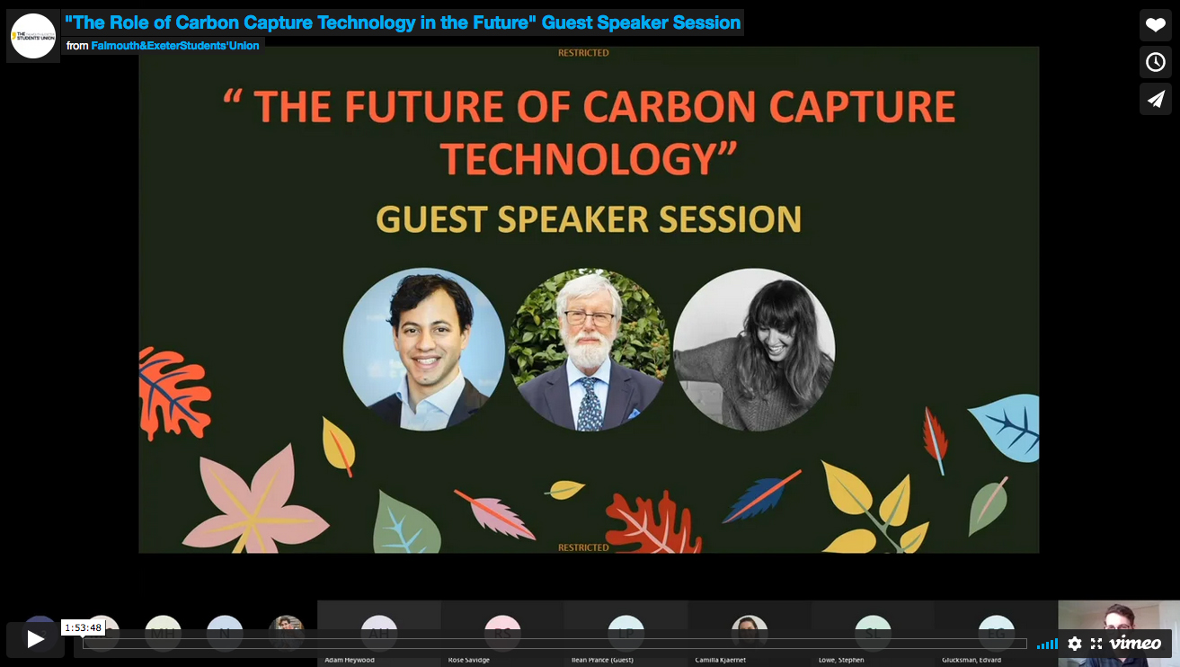 "The Role of Carbon Capture Technology in the Future" Guest Speaker Session