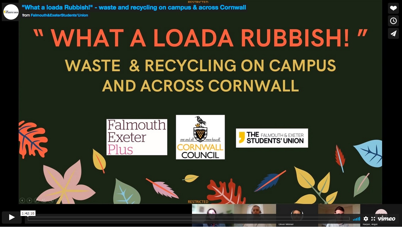"What a loada Rubbish!" - waste and recycling on campus & across Cornwall