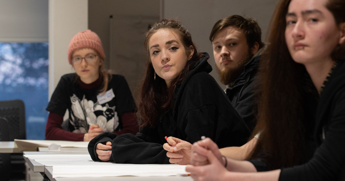 Students gathering feedback at The Big Rep Meeting