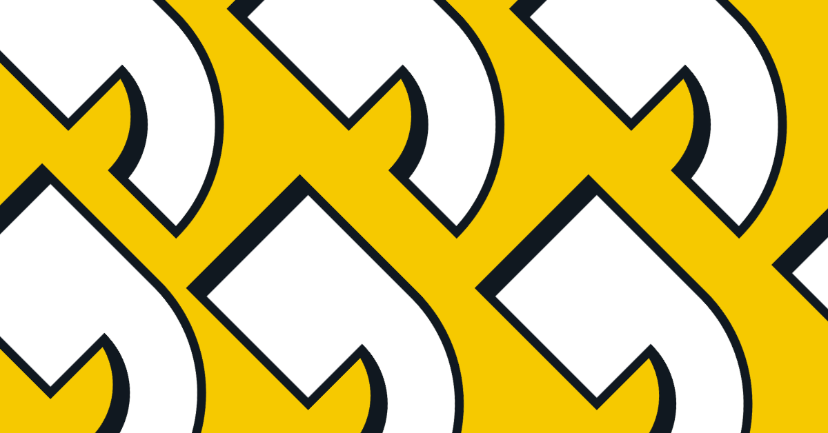 Apostrophe with drop shadow pattern.