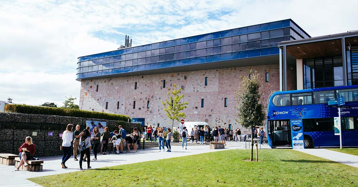 A campus building in the sun
