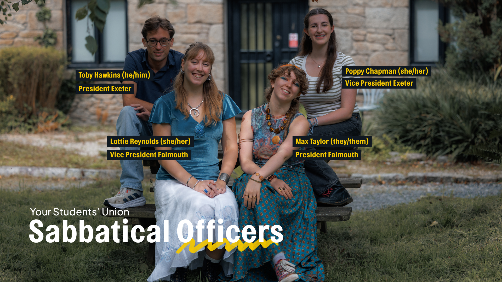 Your elected SU Presidents are here to listen to you and speak on your behalf to the University and other institutional bodies. They work hard to represent all students and ensure your voice is heard.