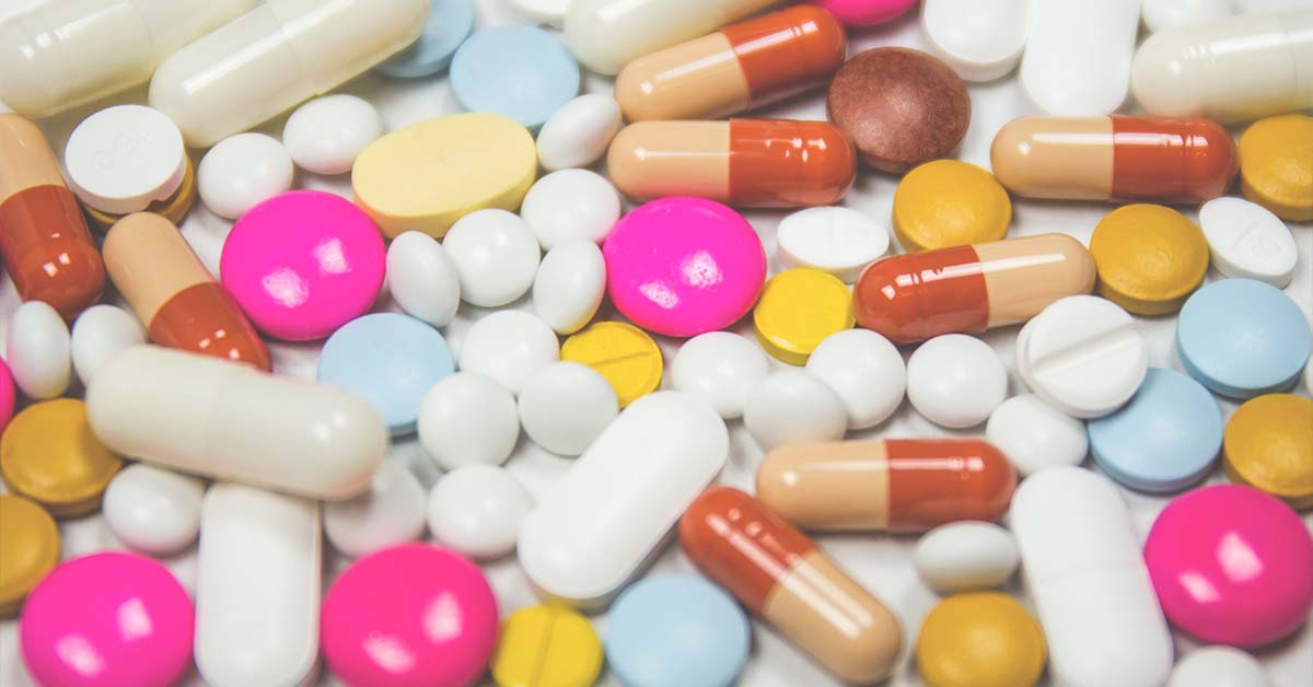 A pile of colourful pills